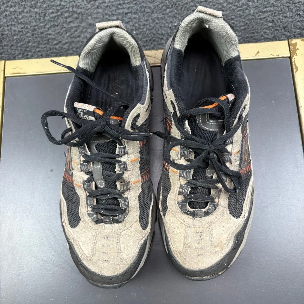Skechers‎ Sport 51241 Mens Size 10 Taupe Black Orange Trail Hiking Sneakers